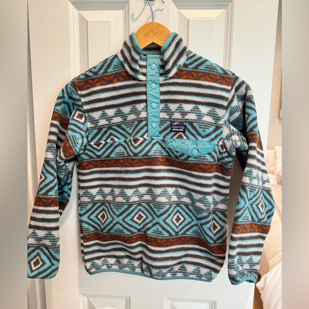Kids Patagonia Synchilla Striped Fleece Pullover